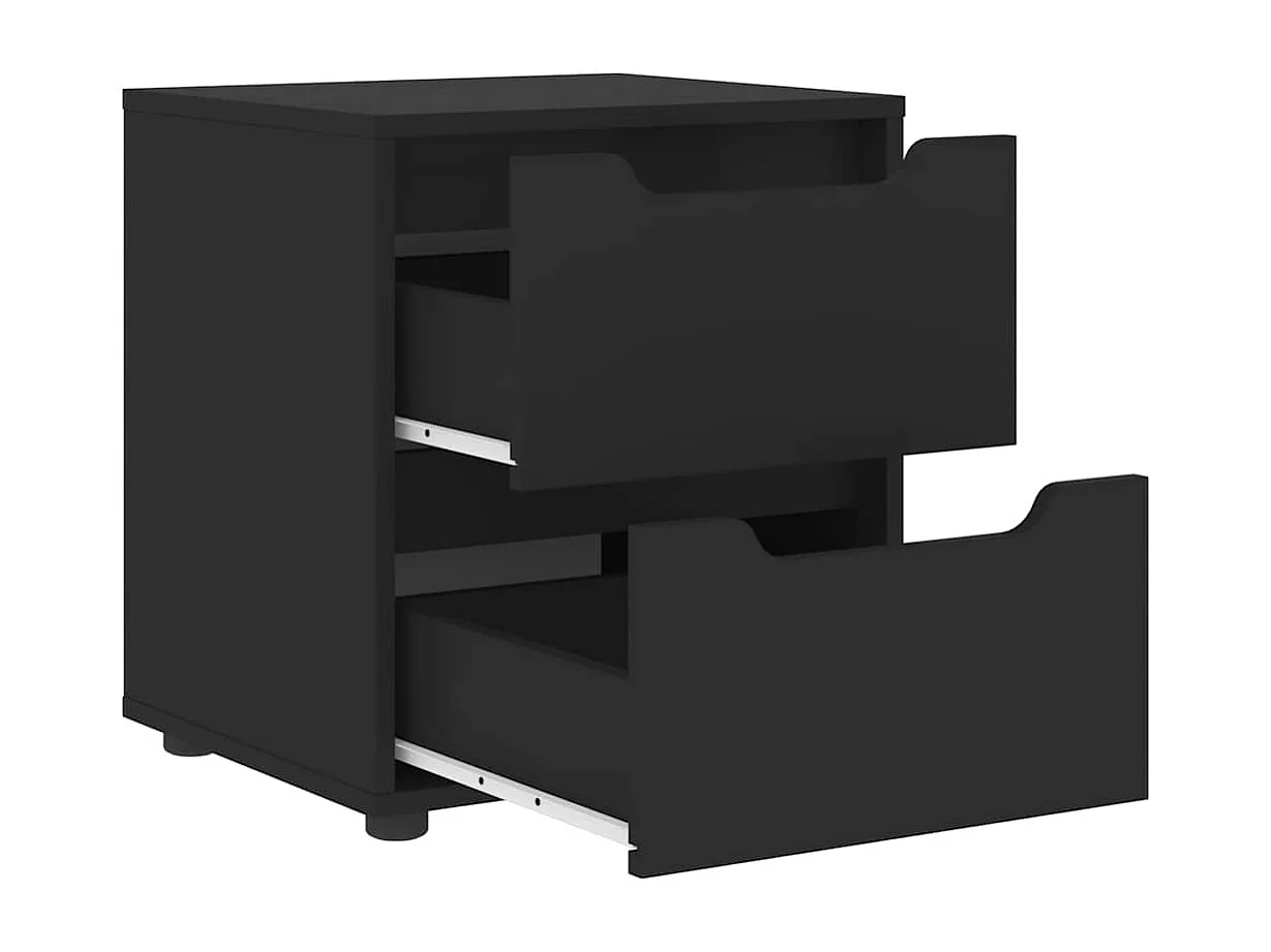 Mesilla de noche | Mesita de noche VISNES negra 45x40x50 cm madera de ingeniería