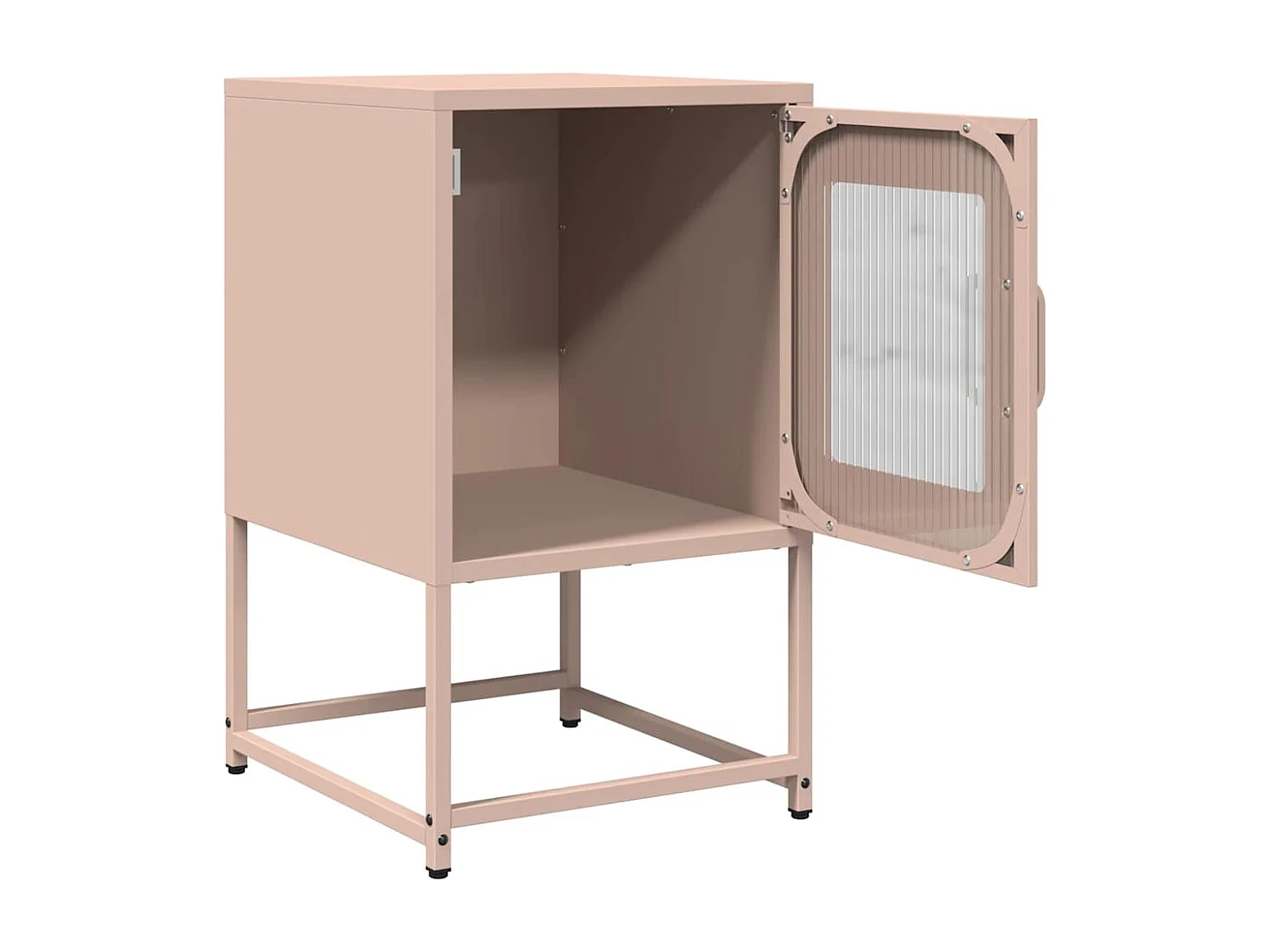 Nachttisch-Beistelltisch-Nachtschrank Rosa 36x39x60,5 cm Kaltgewalzter Stahl SHL78959