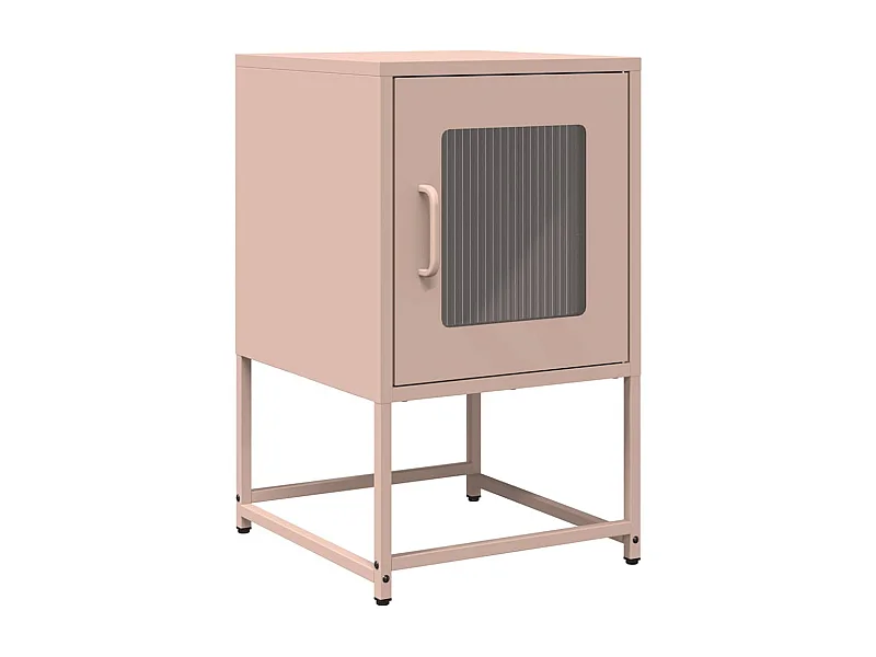 Nachttisch-Beistelltisch-Nachtschrank Rosa 36x39x60,5 cm Kaltgewalzter Stahl SHL78959