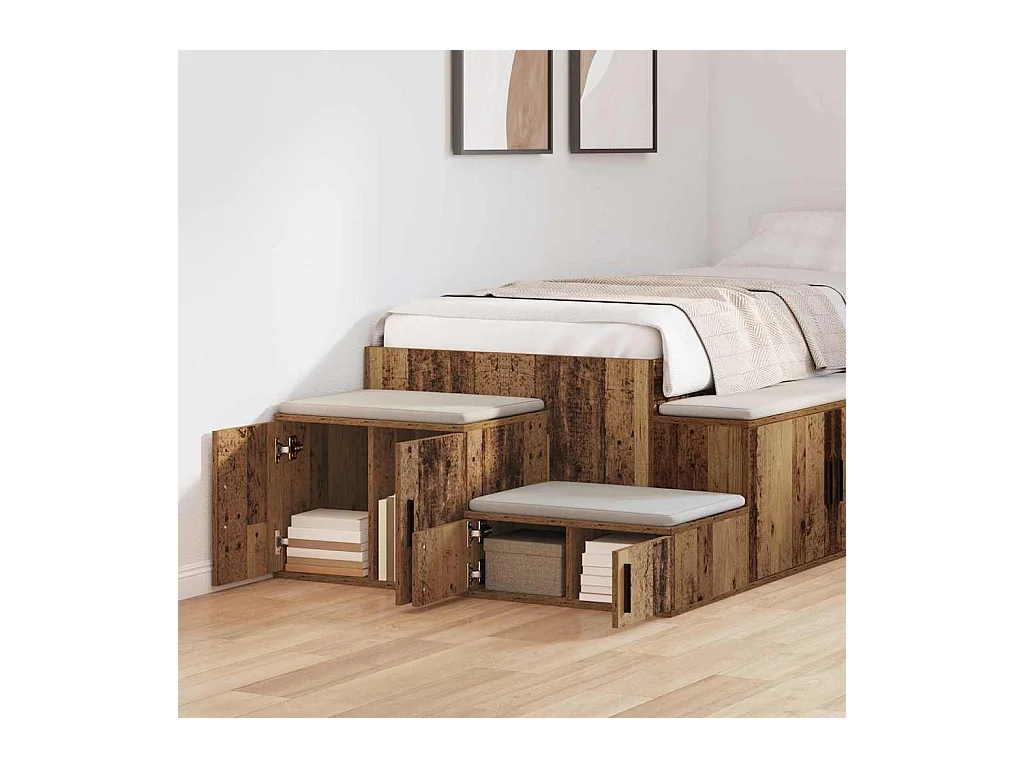 Mueble de almacenaje | Cabinete de Noche | Mesa auxiliar Madera vieja 127x41x40 cm