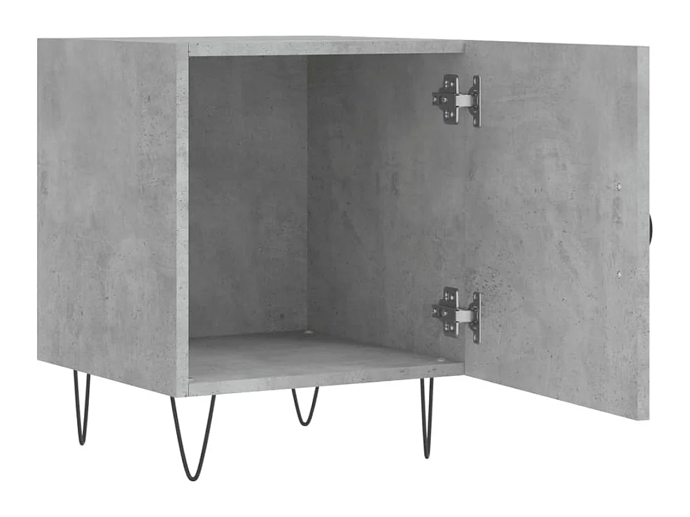 Mesa de Cabeceira Moderna 2 peças 40x40x50 cm derivados madeira cinza cimento