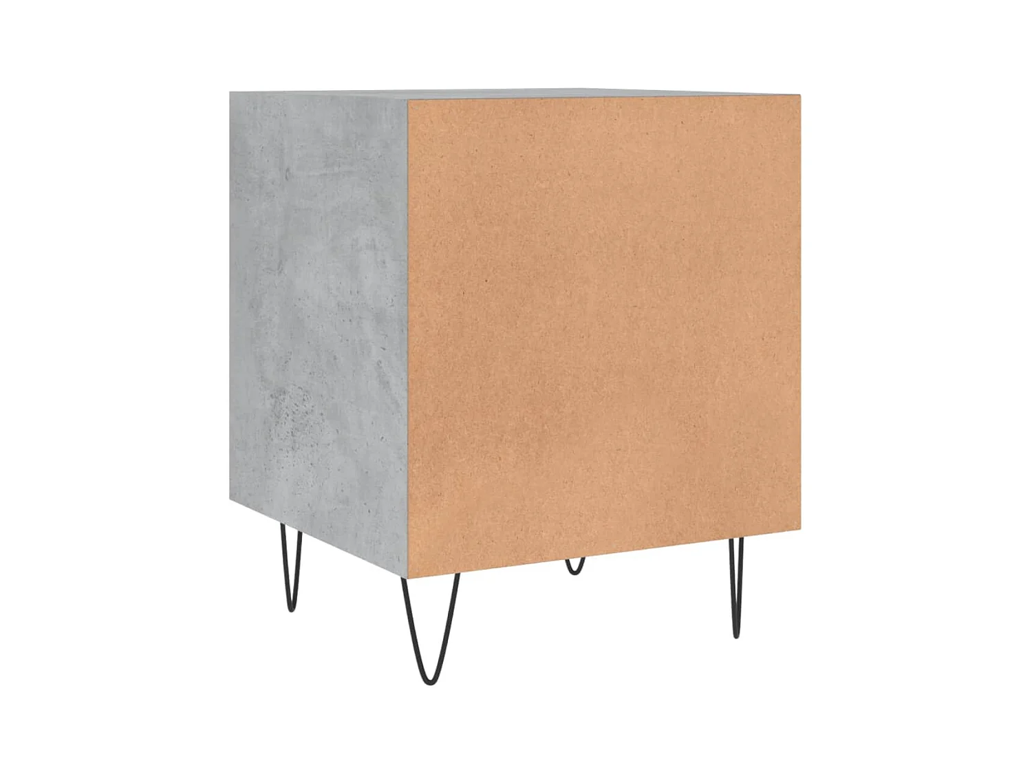 Mesa de Cabeceira Moderna 2 peças 40x40x50 cm derivados madeira cinza cimento