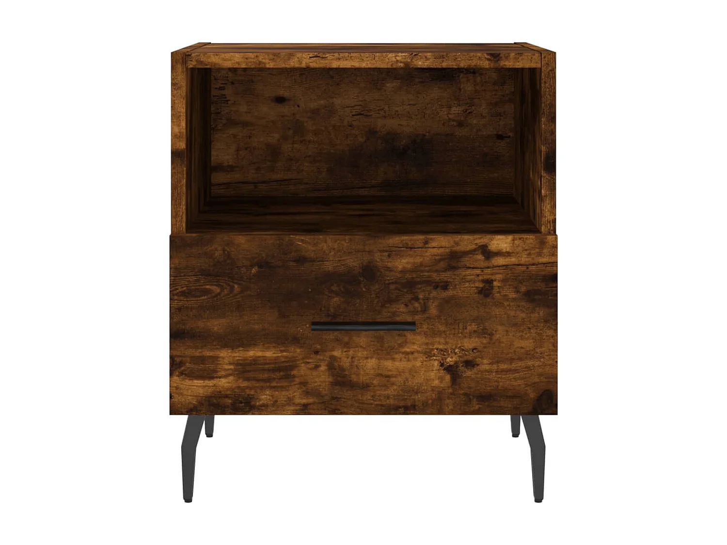 Mesita de noche | Mesilla de noche 2 uds. madera ingeniería roble ahumado 40x35x47,5cm