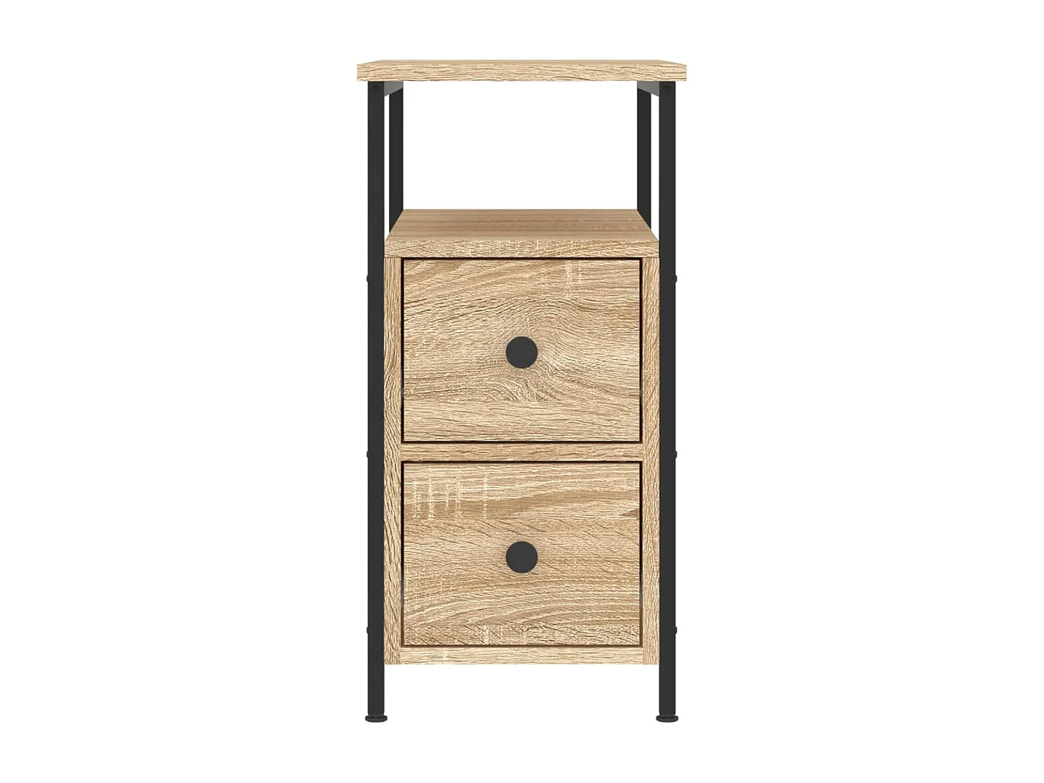 Mesita de noche | Mesilla de noche madera de ingeniería roble Sonoma 30x60x60 cm