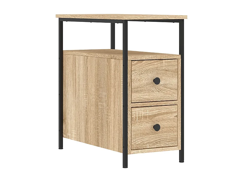 Mesa de Cabeceira | Criado-mudo Moderno 30x60x60 cm derivados madeira carvalho sonoma