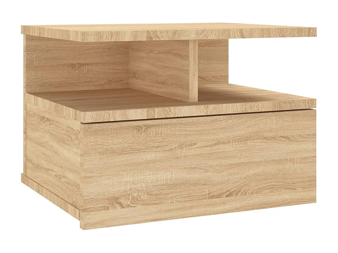 Nachttische-Beistelltisch-Nachttischkommode 2 Stk. Hängend Sonoma-Eiche 40x31x27cm Holzwerkstoff SHL57004