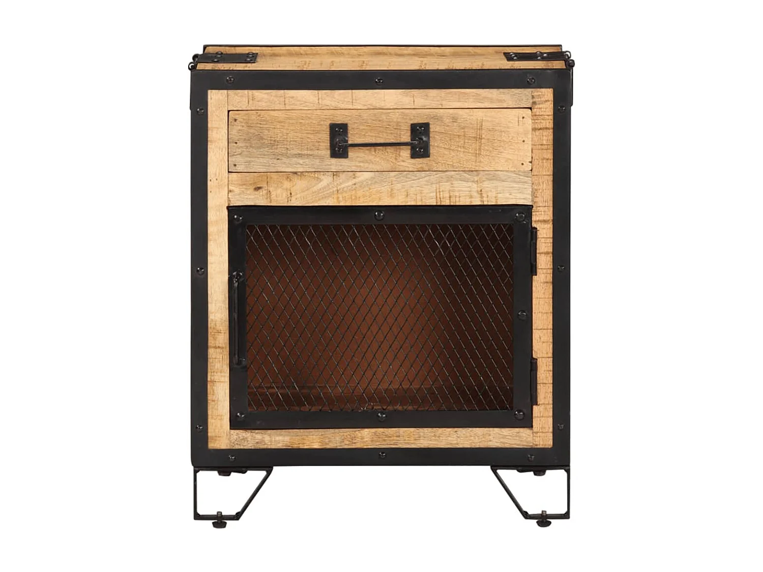 Nachttisch-Beistelltisch 43×30×51 cm Raues Mango-Massivholz SHL16568