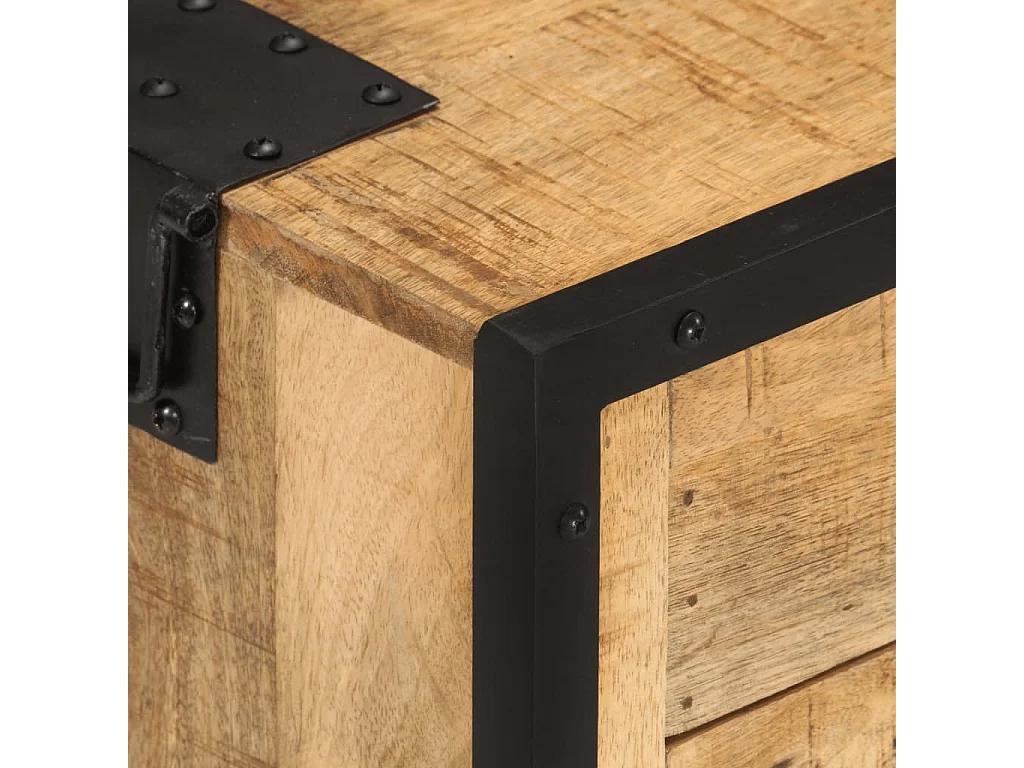 Nachttisch-Beistelltisch 43×30×51 cm Raues Mango-Massivholz SHL16568