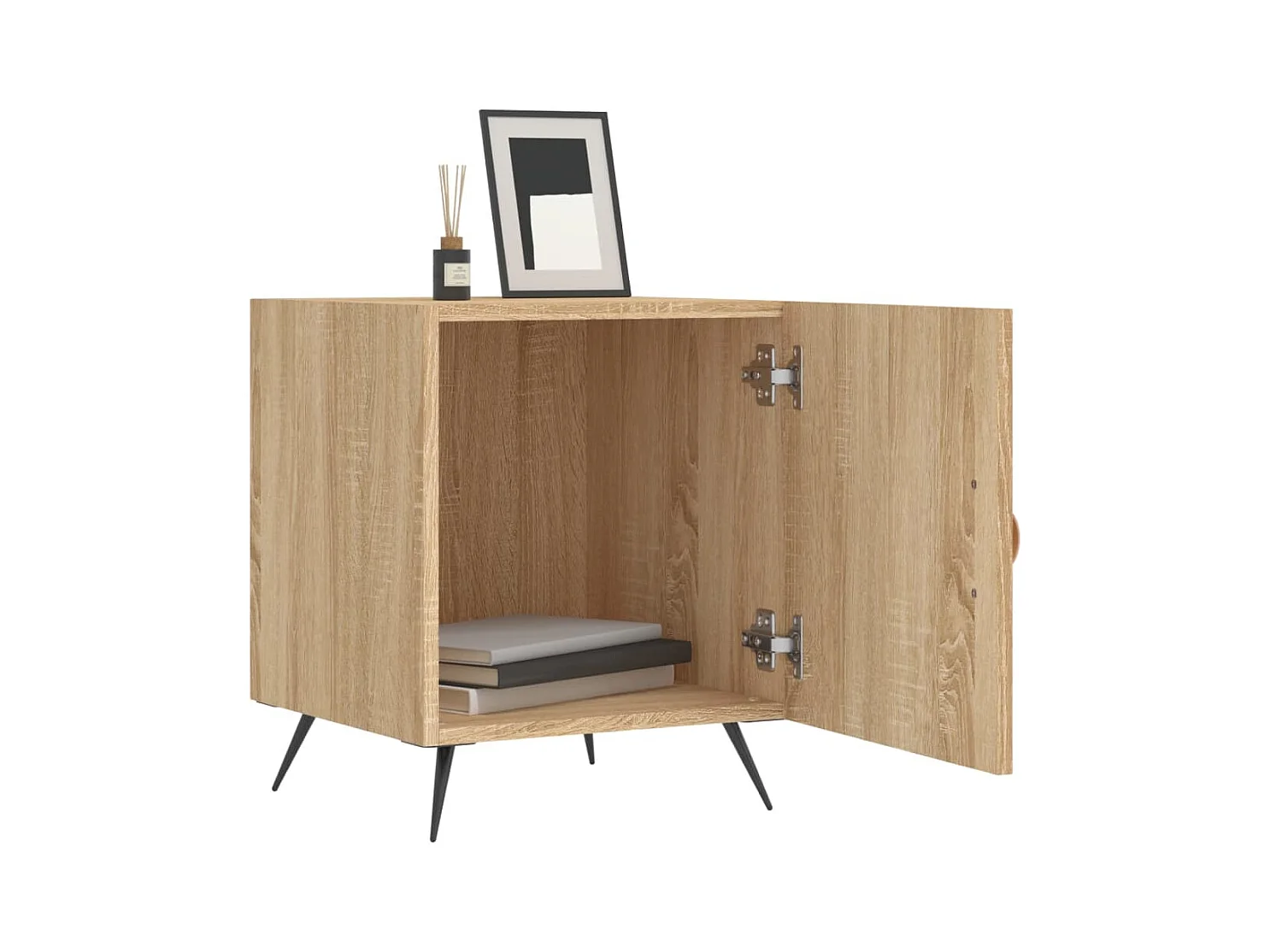 Mesitas de noche | Mesilla de noche 2 uds madera ingeniería roble Sonoma 40x40x50 cm