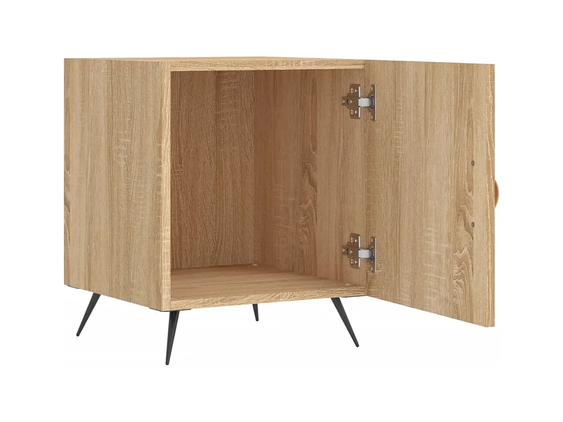 Mesitas de noche | Mesilla de noche 2 uds madera ingeniería roble Sonoma 40x40x50 cm