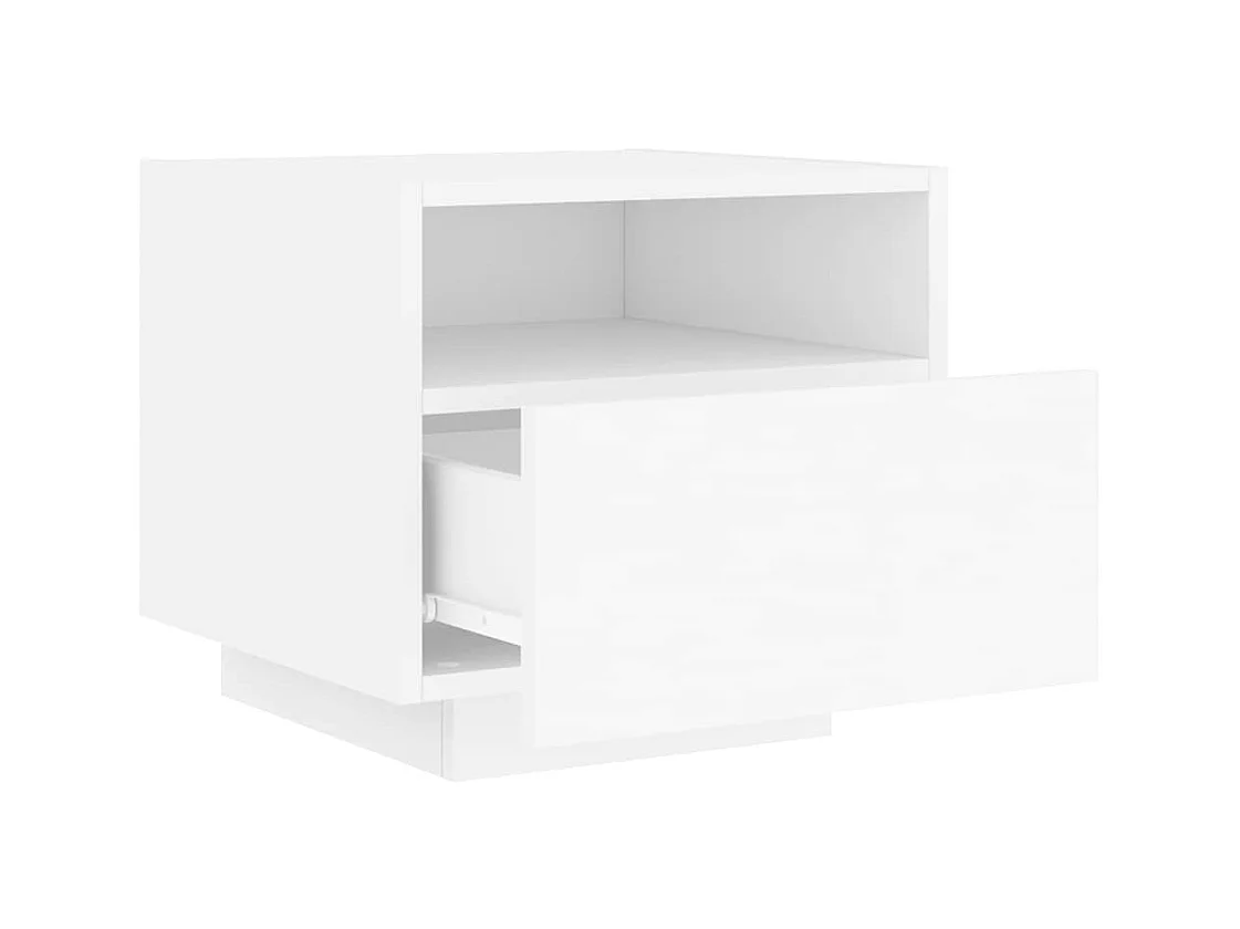 Mesita de noche | Mesilla de noche con luces LED blanco 40x39x37 cm