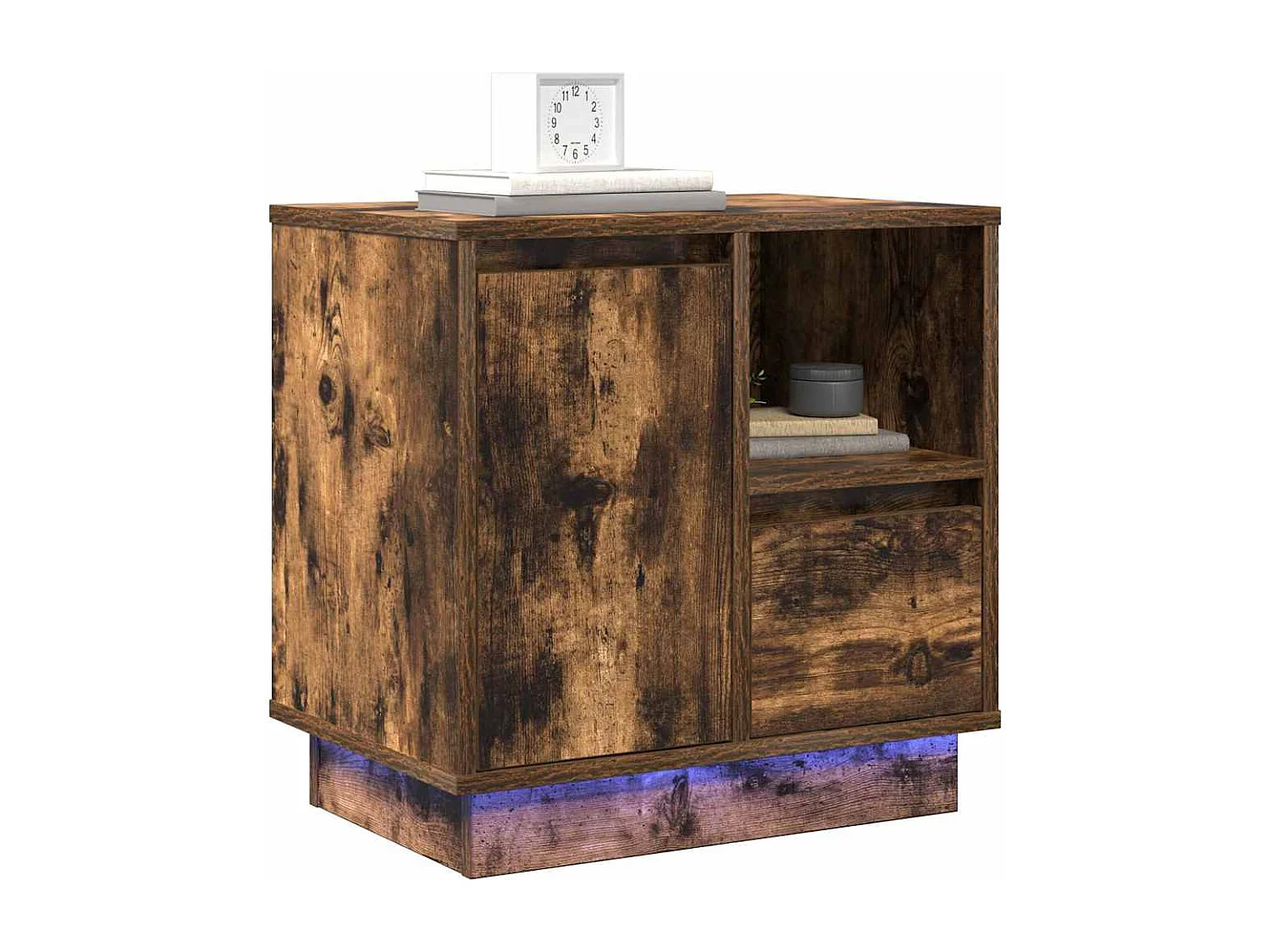 Nachttisch-Beistelltisch Geräucherte Eiche 50 x 34,5 x 50 cm Holzwerkstoff SHL25042