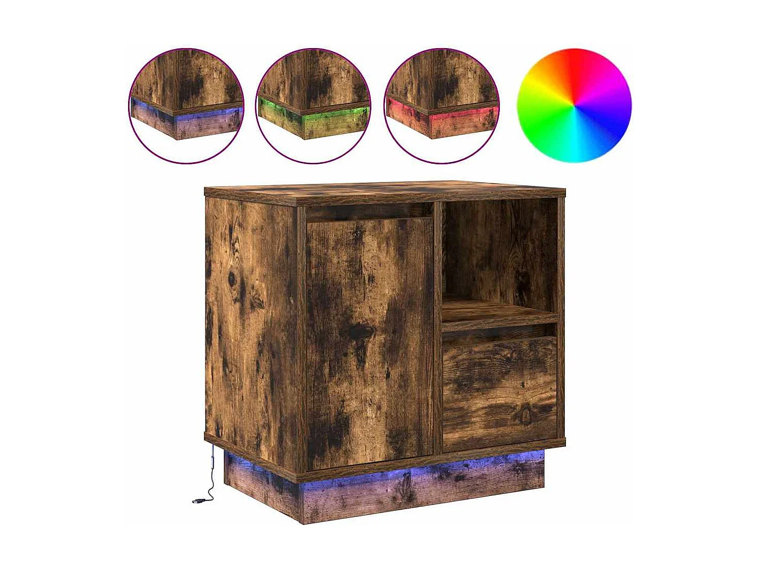 Nachttisch-Beistelltisch Geräucherte Eiche 50 x 34,5 x 50 cm Holzwerkstoff SHL25042