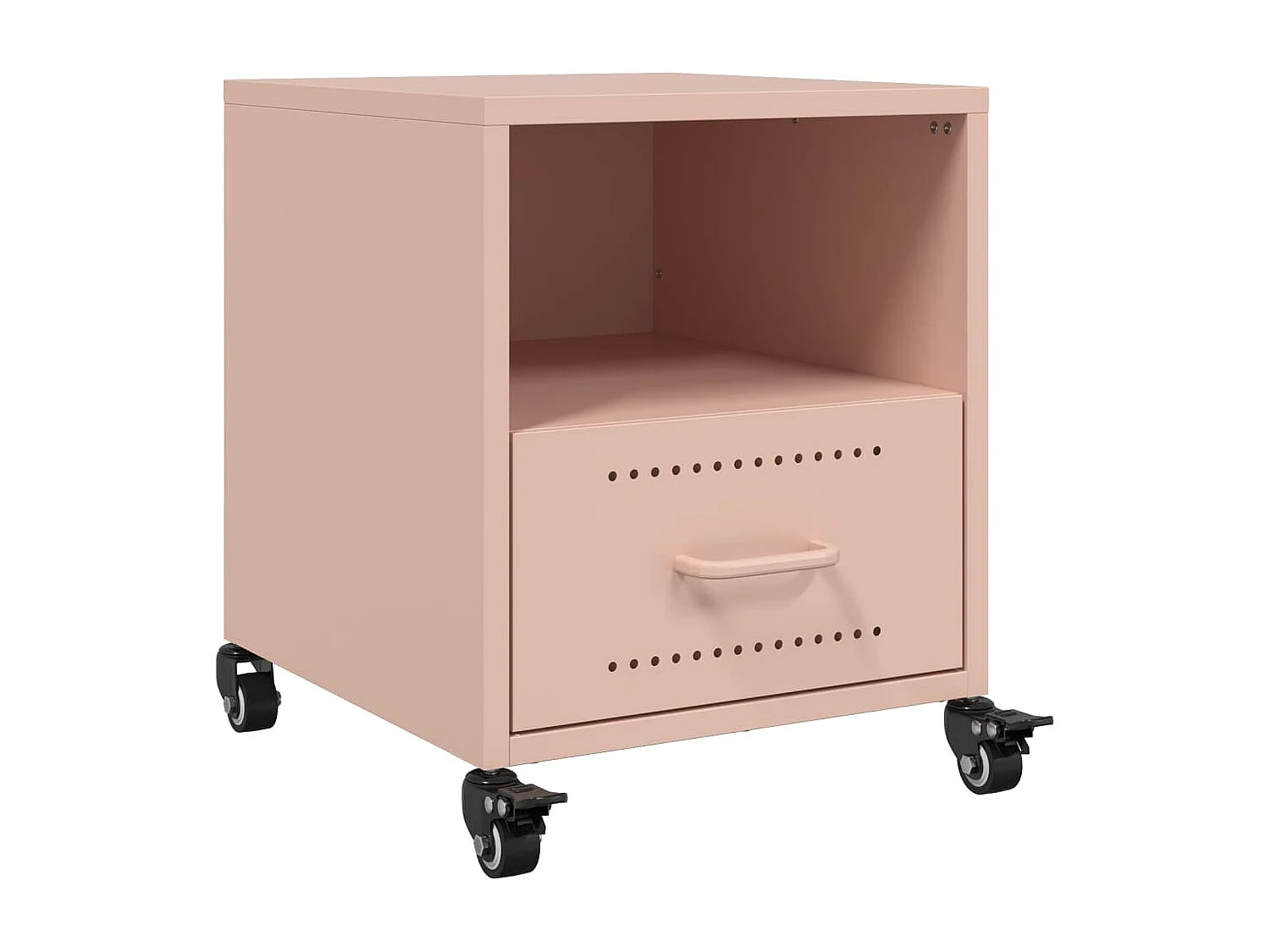 Nachttisch 2er Set-Beistelltisch-Nachttischkommode Rosa 36x39x43,5 cm Stahl SHL83656