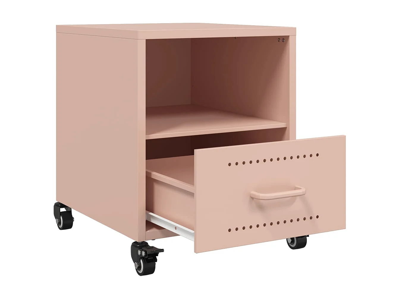 Nachttisch 2er Set-Beistelltisch-Nachttischkommode Rosa 36x39x43,5 cm Stahl SHL83656