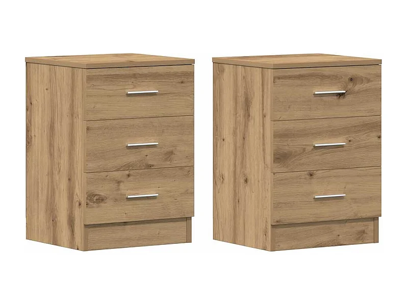 Mesitas de noche | Mesilla de noche 2 uds madera roble artisan 38x35x55 cm