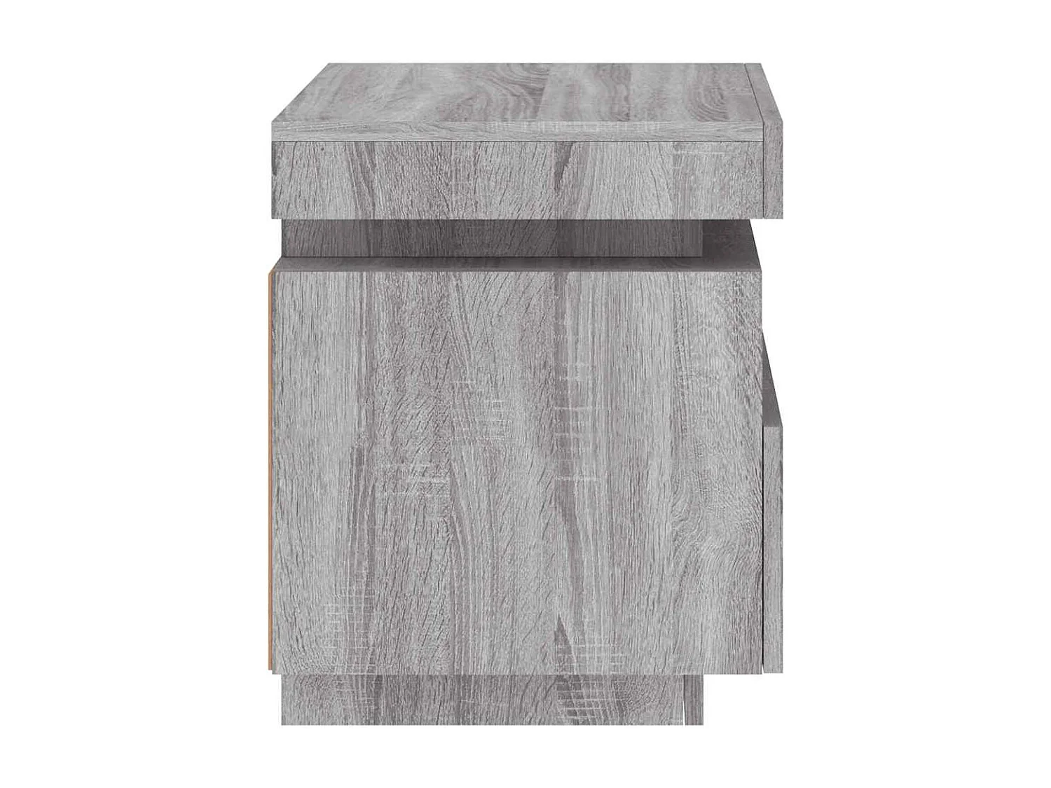 Nachttische mit LED-Leuchten 2er Set | Beistelltisch Grau Sonoma 40x39x48,5 cm SHL12104