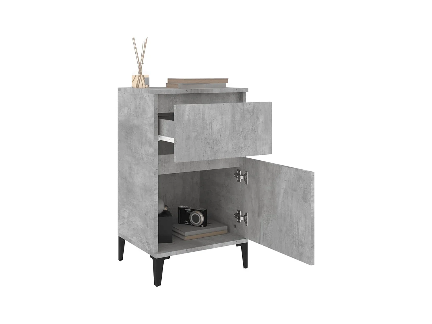 Mesitas de noche | Mesilla de noche 2 uds gris hormigón 40x35x70 cm