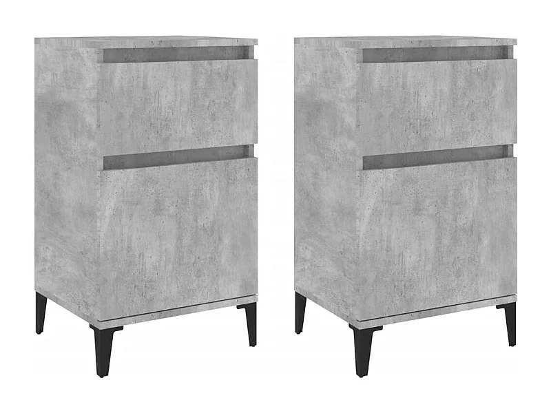 Comodini 2 pz | Tavolino da notte Grigio Cemento 40x35x70 cm SHL2355