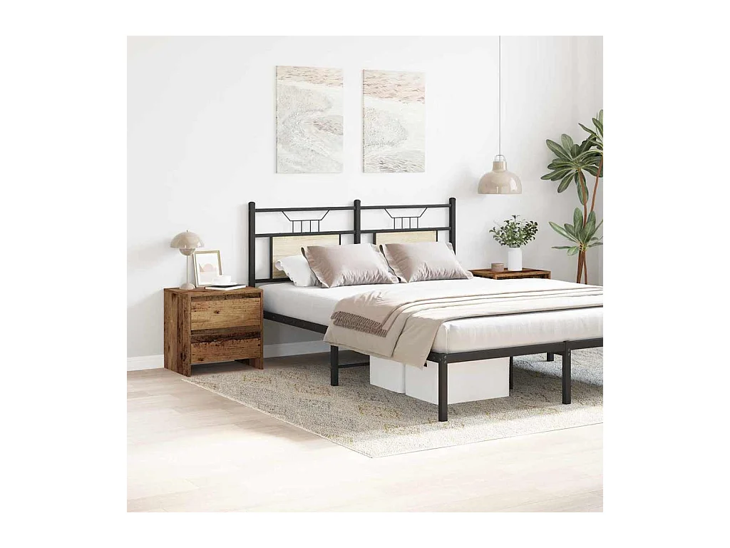 Mesita de Noche | Armario de Noche 2 uds con cajón Madera vieja 45x34x44.5 cm