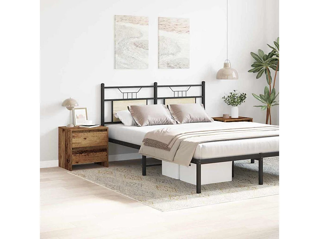 Mesita de Noche | Armario de Noche 2 uds con cajón Madera vieja 45x34x44.5 cm