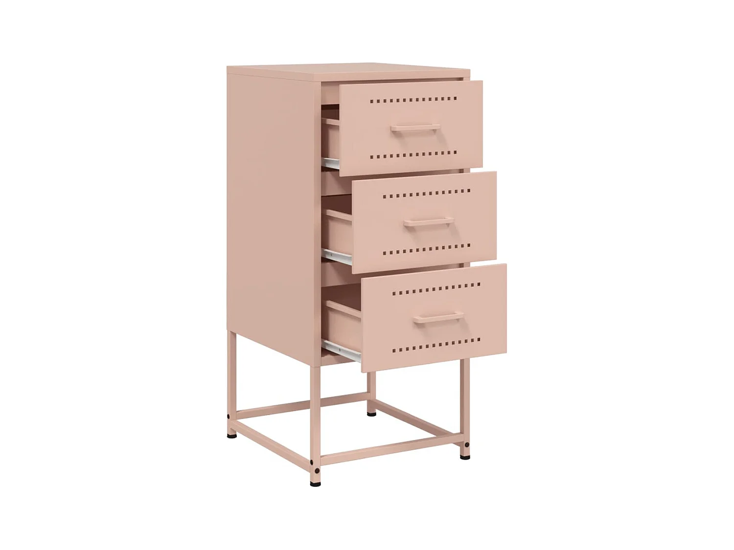 Mesita de noche | Mesilla de noche acero rosa 36x39x78 cm