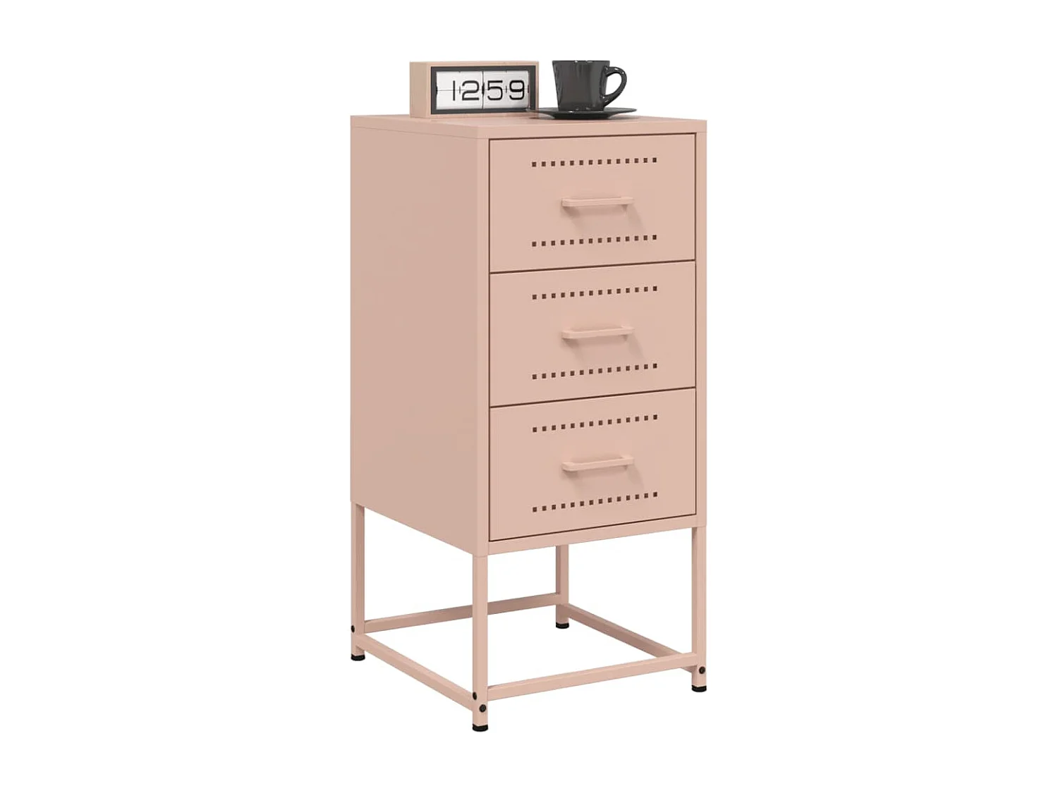 Nachttisch-Beistelltisch-Nachtschrank Rosa 36x39x78 cm Stahl SHL93350