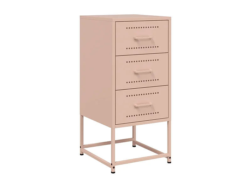 Table de chevet Étroite-Table d'appoint-Table de nuit rose 36x39x78 cm acier