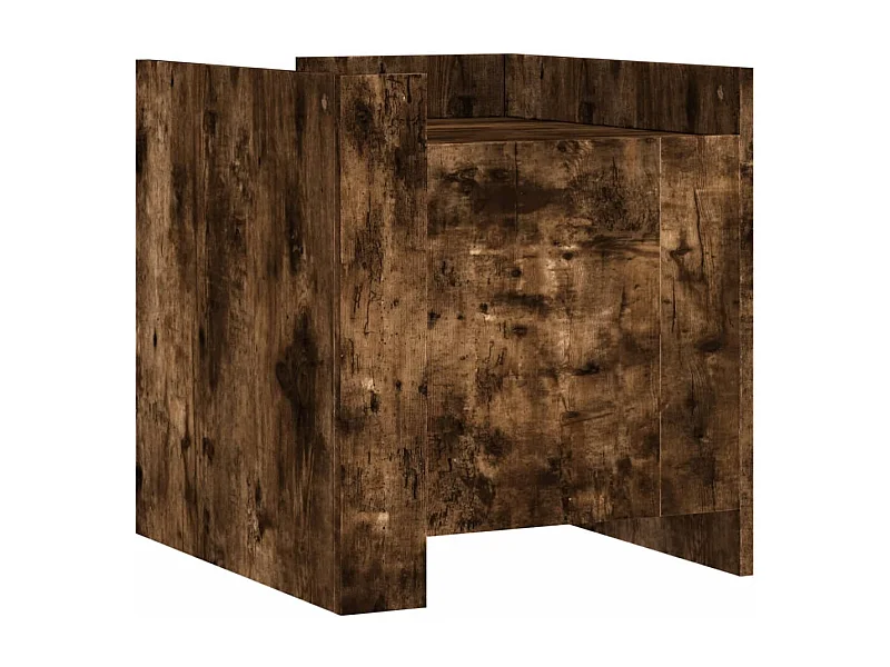 Mesita de noche | Mesilla de noche madera de ingeniería roble ahumado 45x50x50 cm