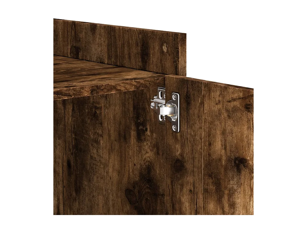 Mesita de noche | Mesilla de noche madera de ingeniería roble ahumado 45x50x50 cm