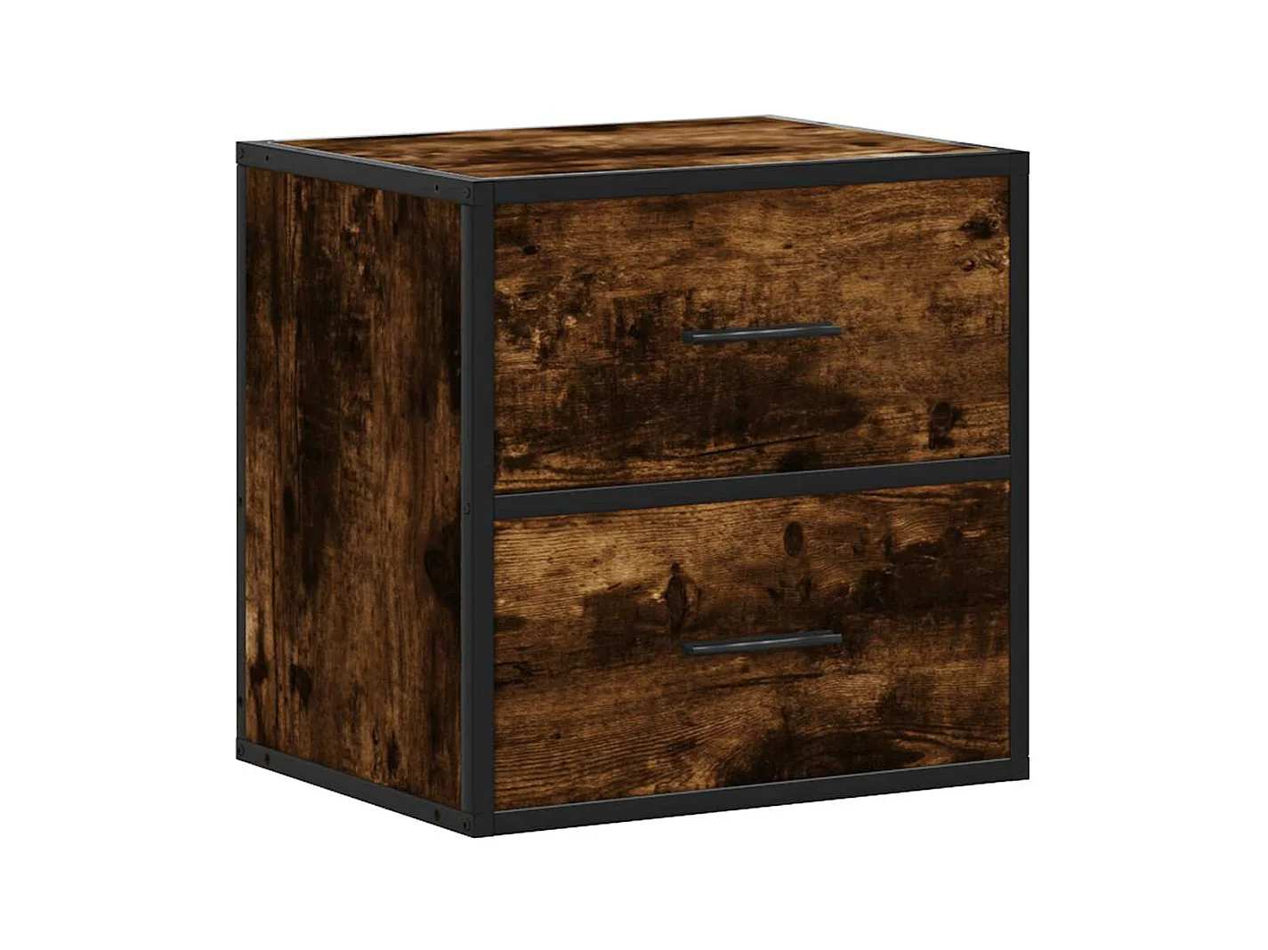 Mesitas de noche | Mesilla de noche pared 2 uds color roble ahumado 40x31x39,5 cm