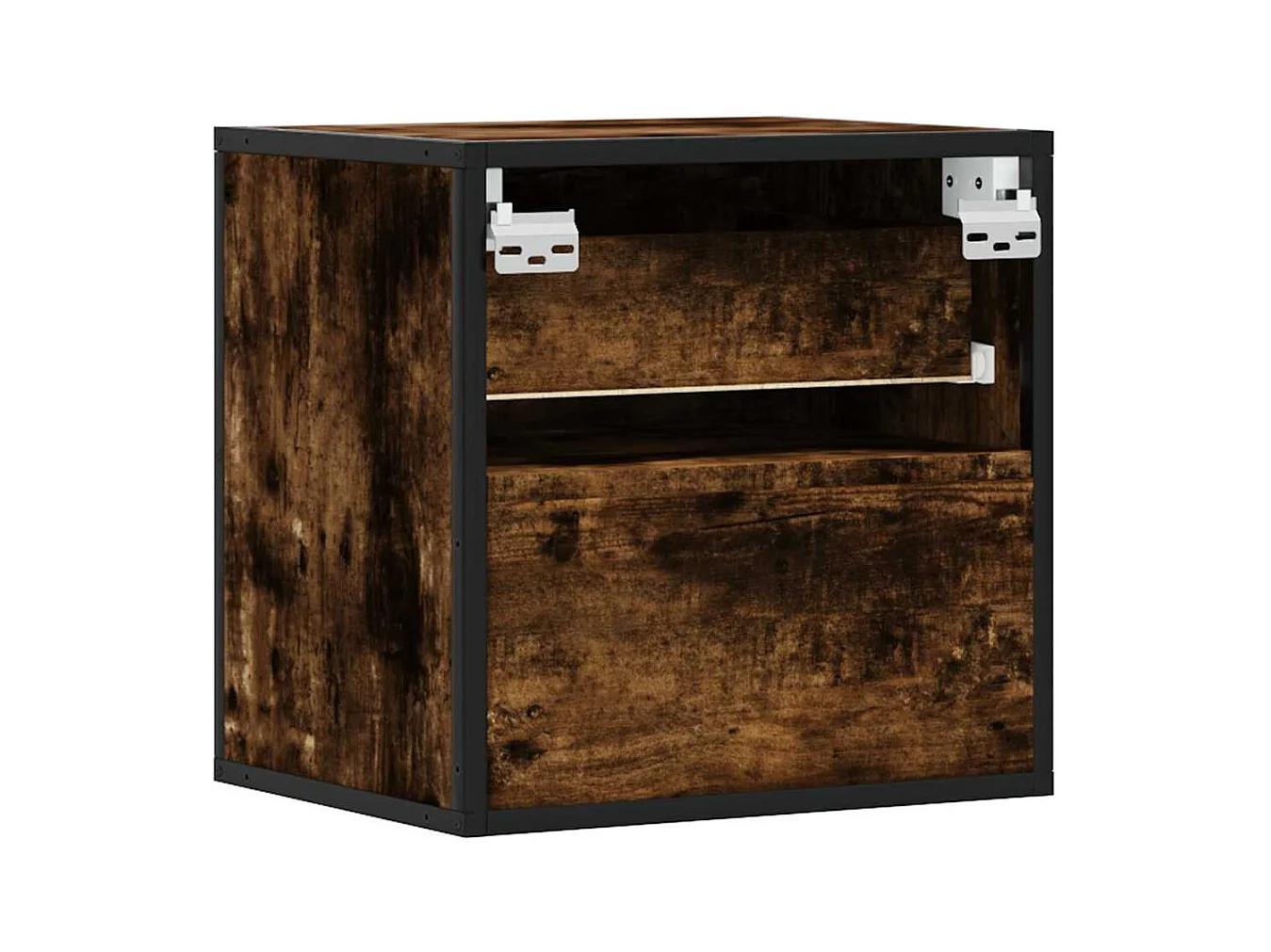 Mesitas de noche | Mesilla de noche pared 2 uds color roble ahumado 40x31x39,5 cm