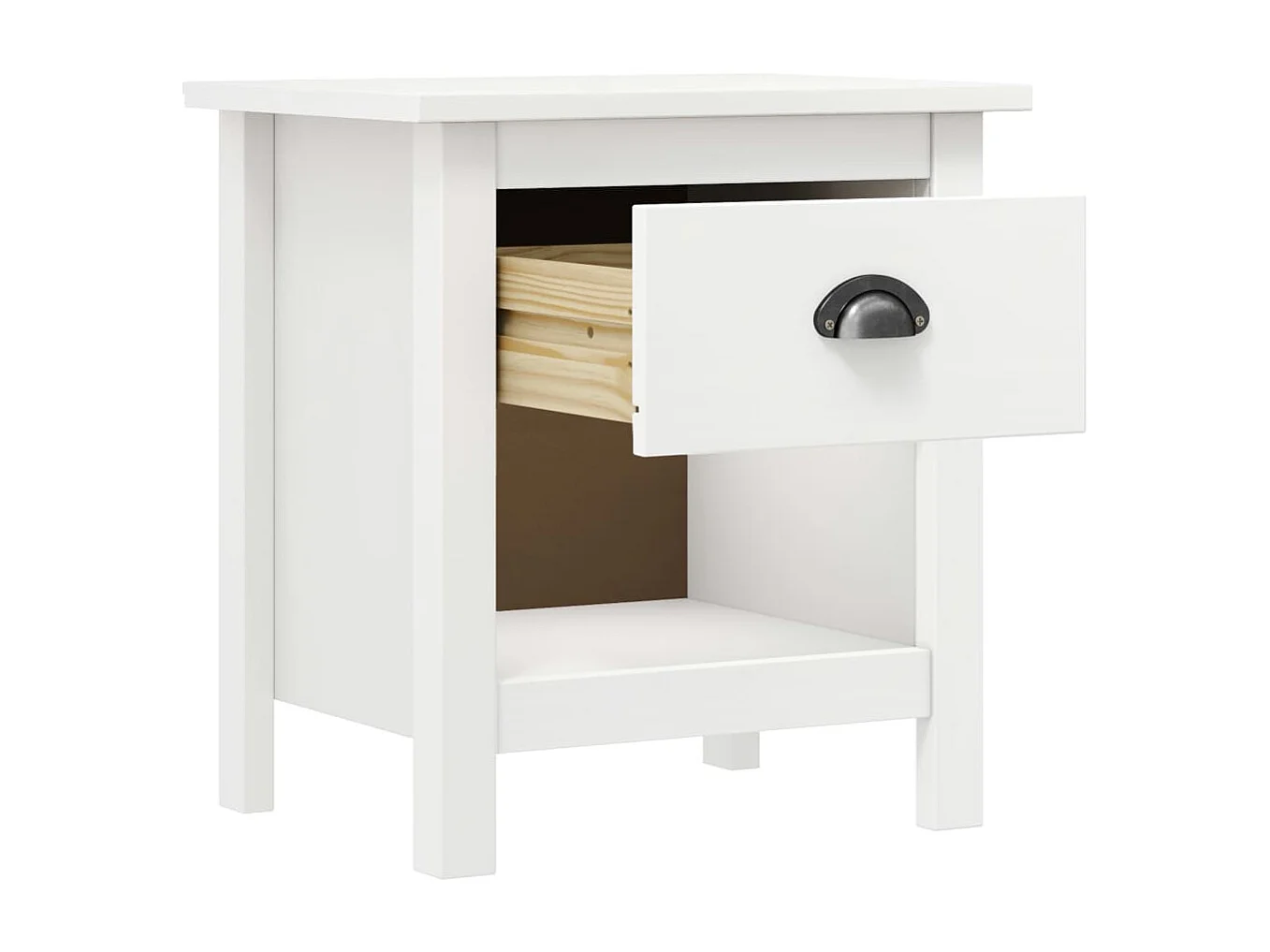 Nachttisch 2er Set-Beistelltisch-Nachttischkommode Hill 46x35x49,5 cm Massivholz Kiefer SHL56975