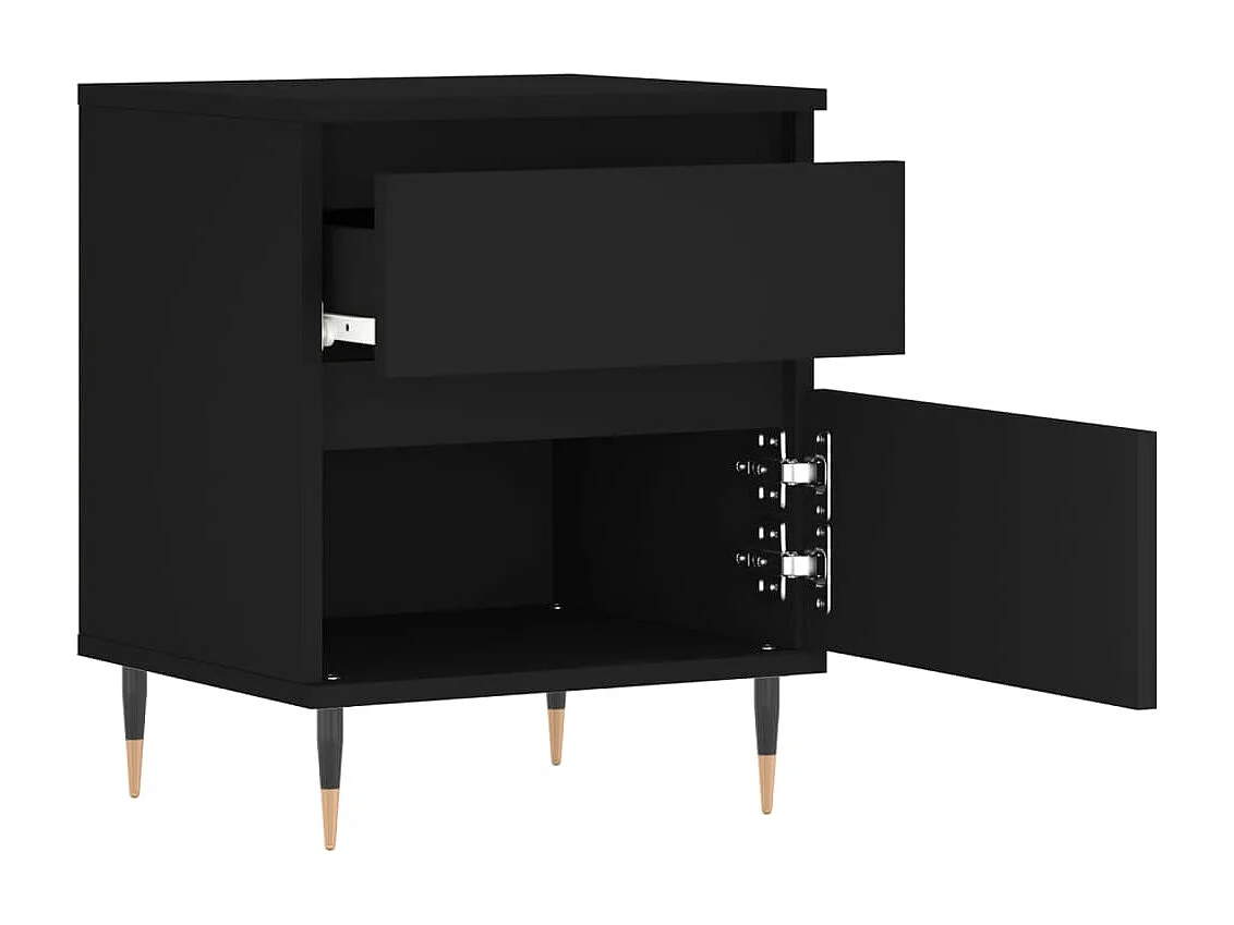 Mesitas de noche | Mesilla de noche 2 uds madera de ingeniería negro 40x35x50 cm