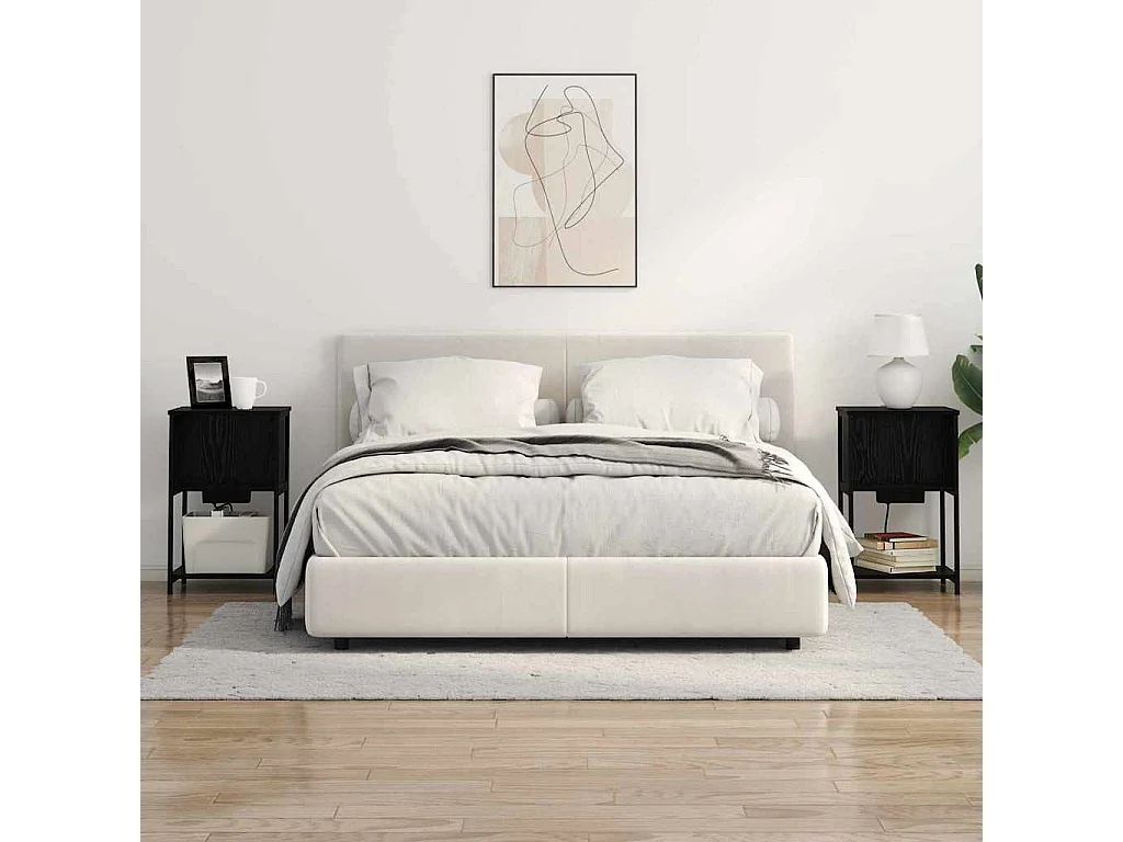 Mesita de Noche | Armario de Noche | Mesa auxiliar Roble negro 38x31x61 cm