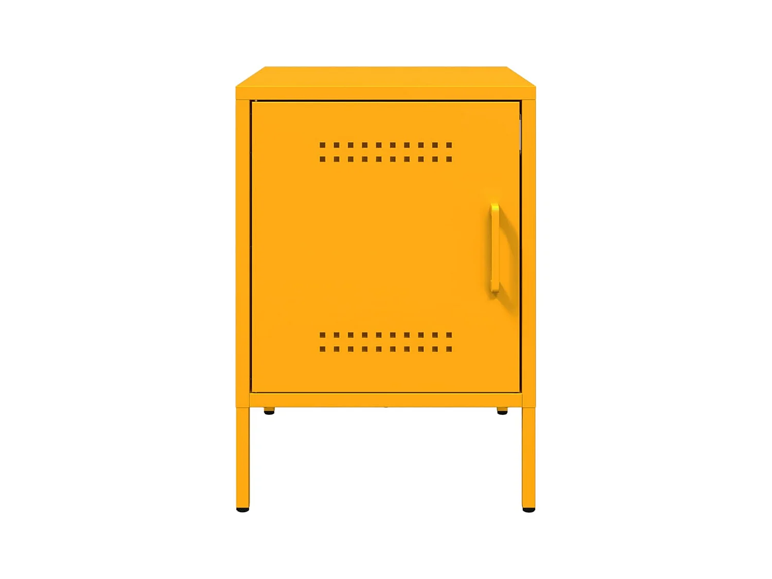 Mesitas de noche | Mesilla de noche 2 uds acero amarillo mostaza 36x39x50,5 cm