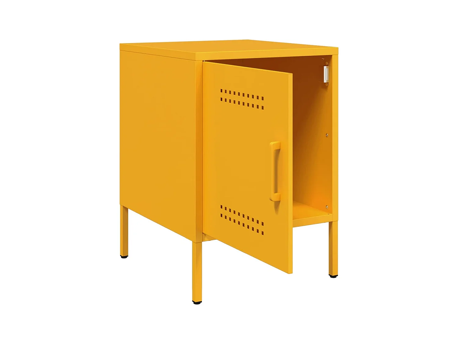 Mesitas de noche | Mesilla de noche 2 uds acero amarillo mostaza 36x39x50,5 cm