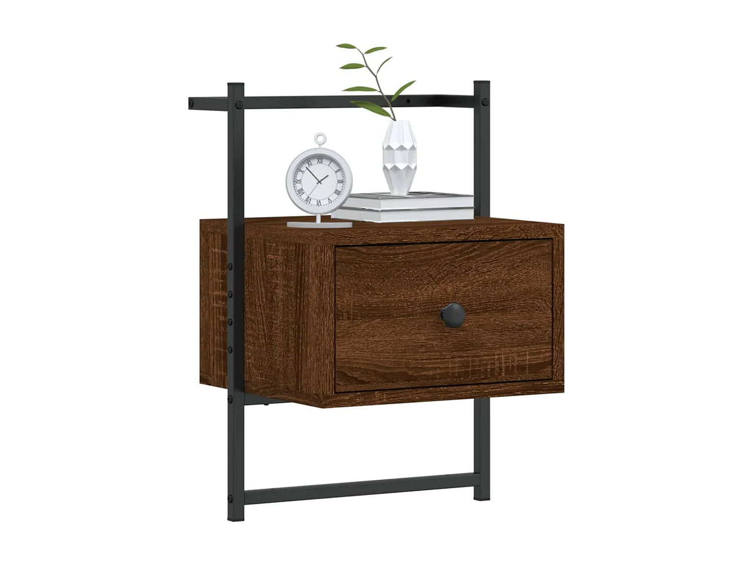Nachttisch hängend | Wand-Nachttisch Braun Eiche 35x30x51 cm Holzwerkstoff SHL85514