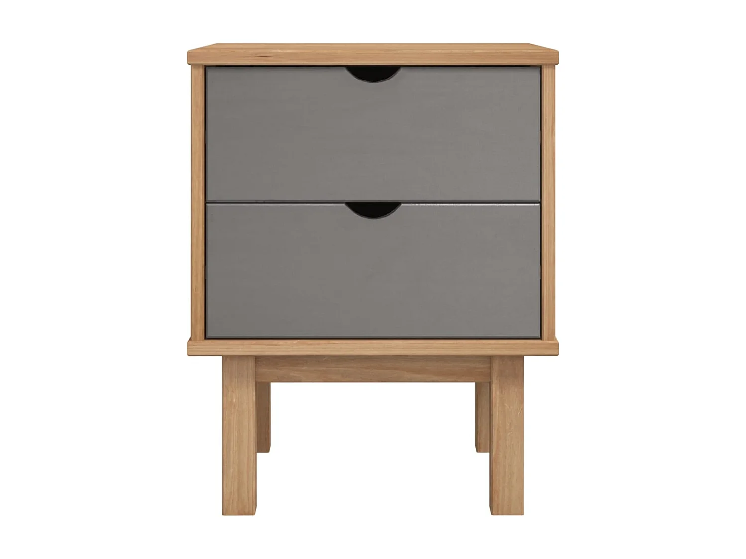 Nachtkastje | Bijzettafel Modern | Opbergkastje OTTA 45x39x57 cm grenenhout bruin en grijs