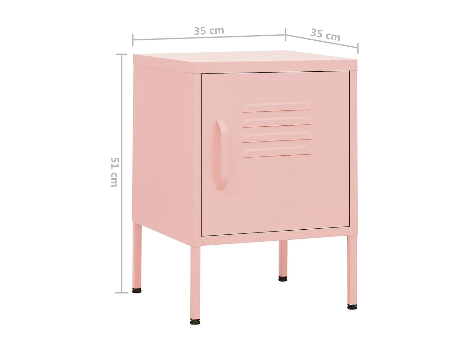 Mesitas de noche | Mesilla de noche 2 uds rosa acero 35x35x51 cm