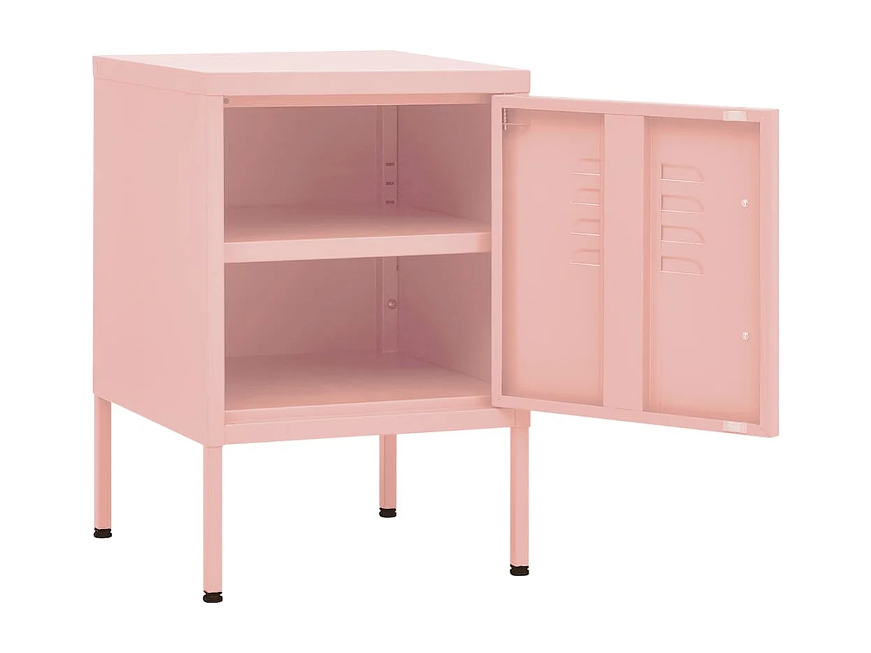 Mesitas de noche | Mesilla de noche 2 uds rosa acero 35x35x51 cm