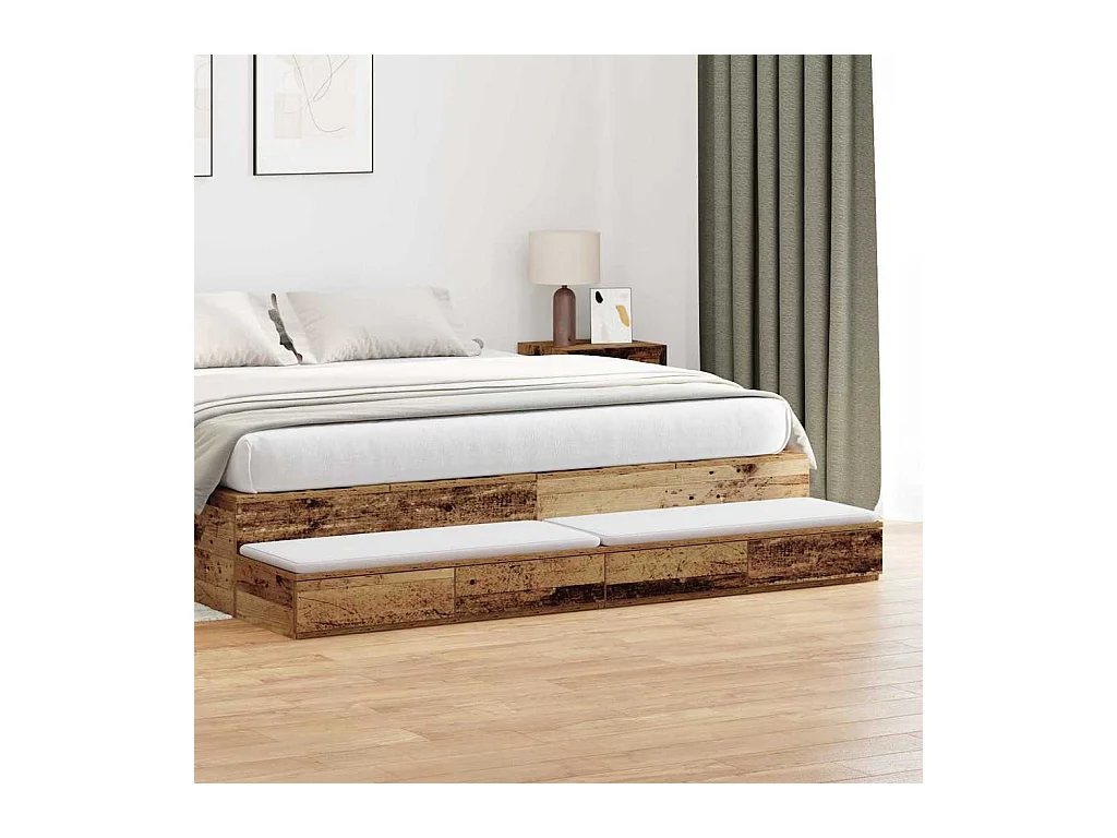 Cajones de cama con cajón Madera vieja 200x36.5x16.5 cm