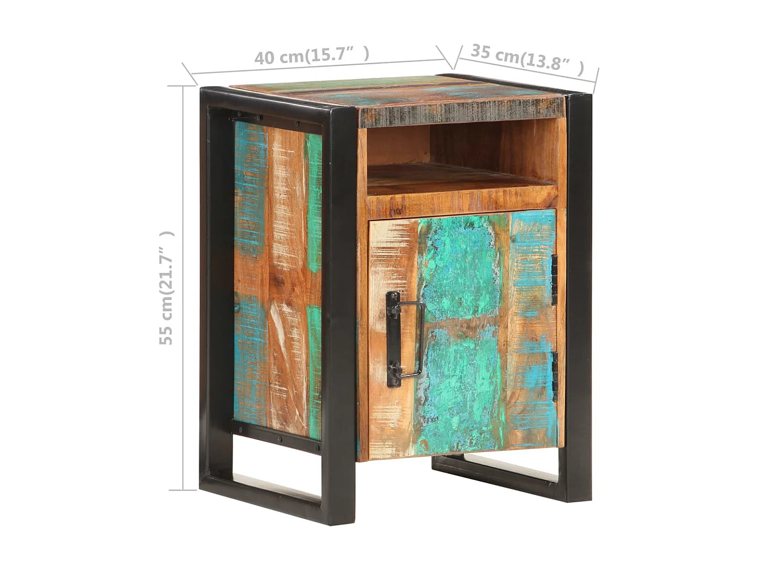 Nachttisch-Beistelltisch 40x35x55 cm Altholz Massiv SHL89624