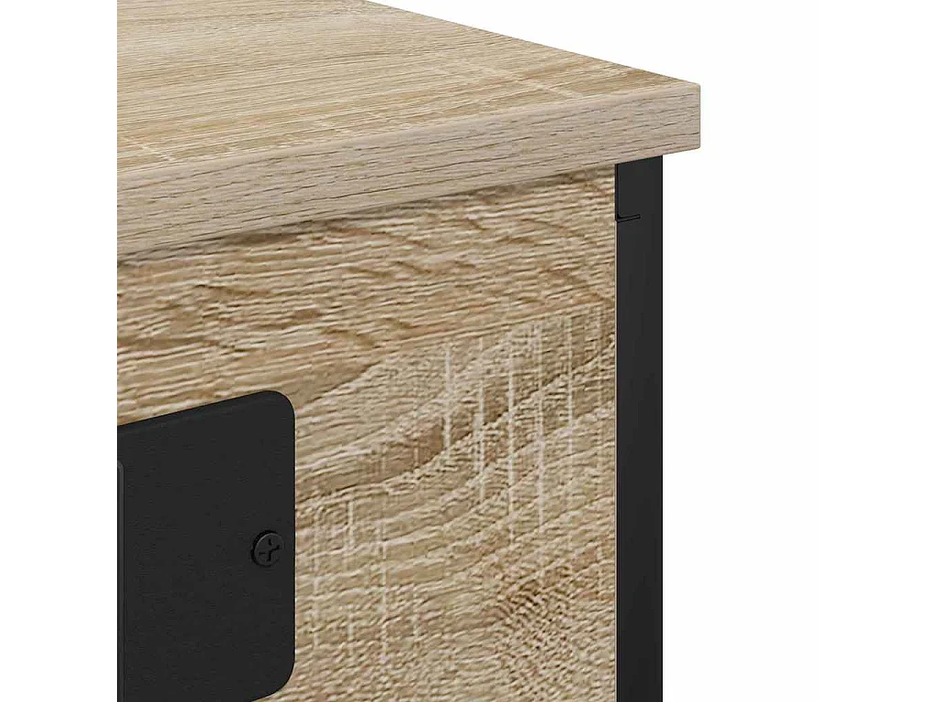 Mesita de Noche | Mesa auxiliar con Estación de Carga Roble Sonoma