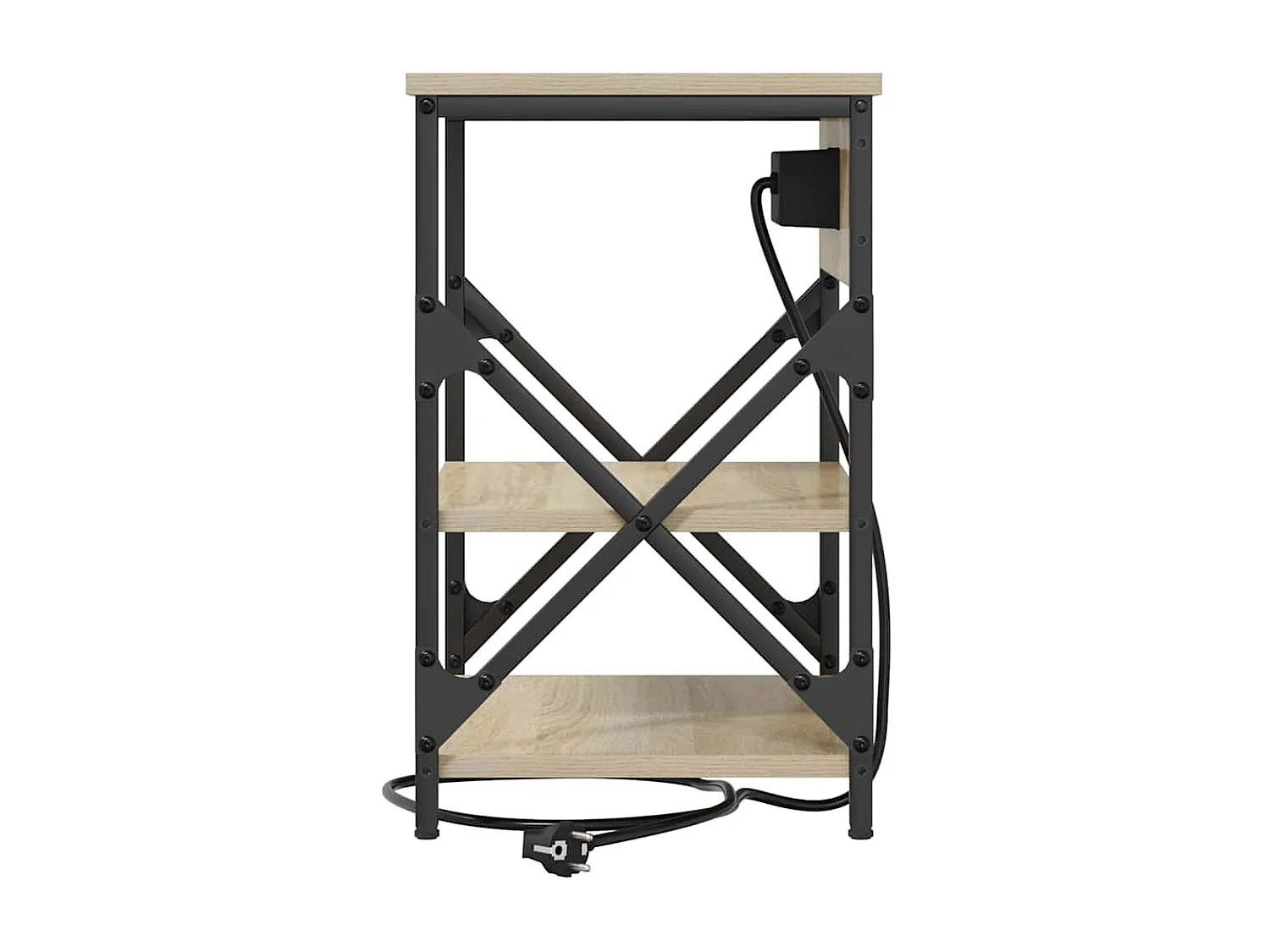 Table de nuit avec station de chargement 2 pcs Chêne sonoma