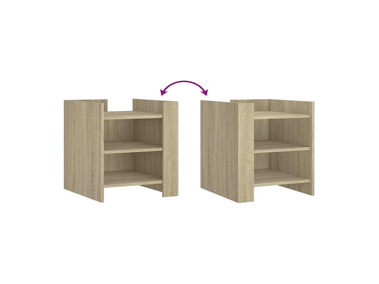 Table de chevet-Table d'appoint Compartiments ouverts chêne sonoma 45x50x50 cm bois d’ingénierie