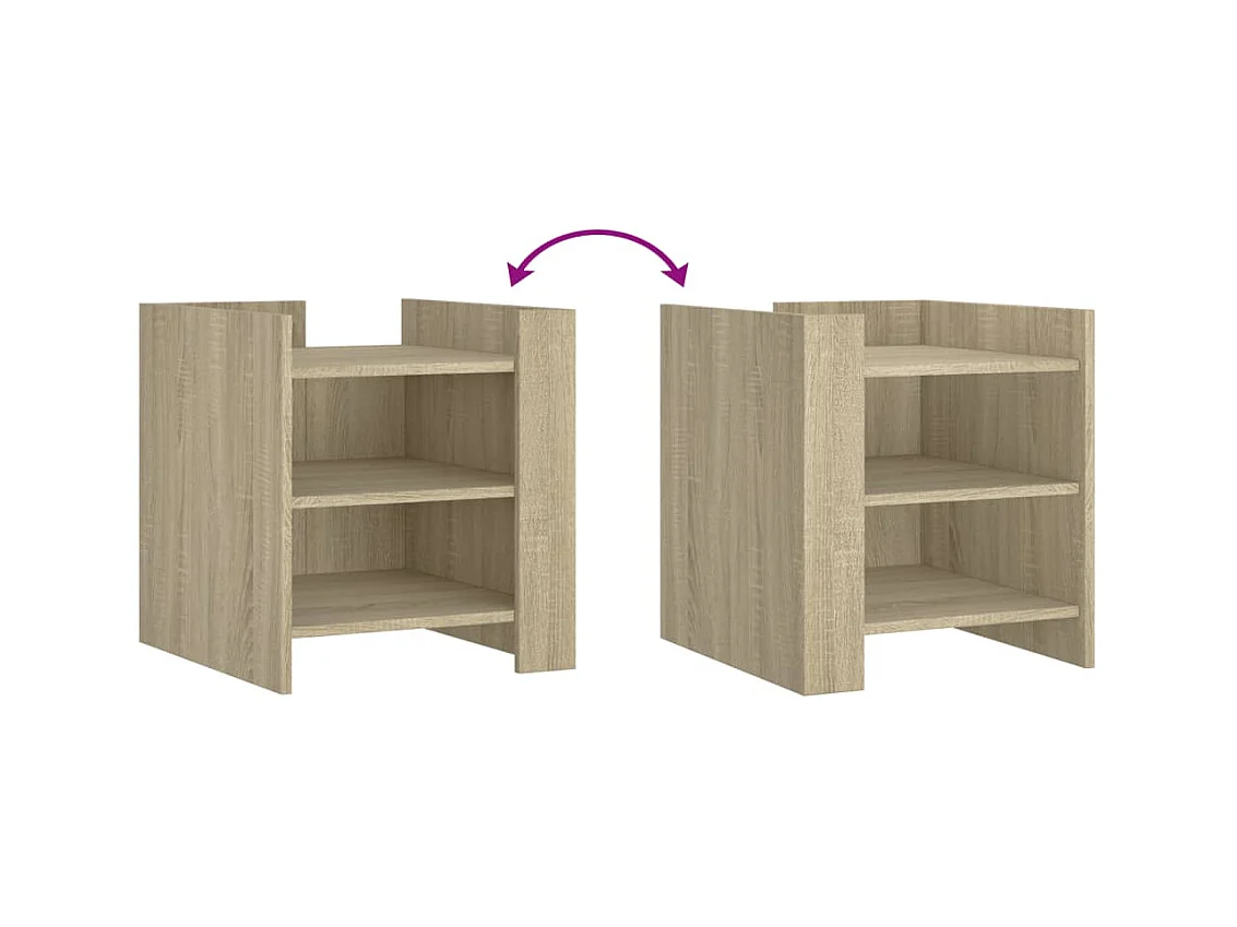 Table de chevet-Table d'appoint Compartiments ouverts chêne sonoma 45x50x50 cm bois d’ingénierie