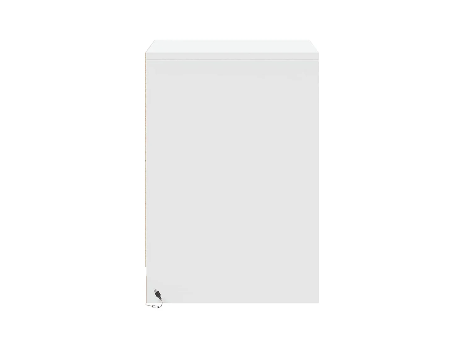 Mesita de noche | Mesilla de noche con luces LED madera de ingeniería blanca