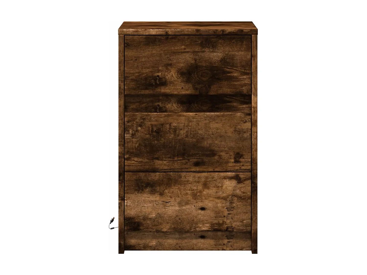 Mesita de noche | Mesilla de noche con luces LED madera ingeniería roble ahumado