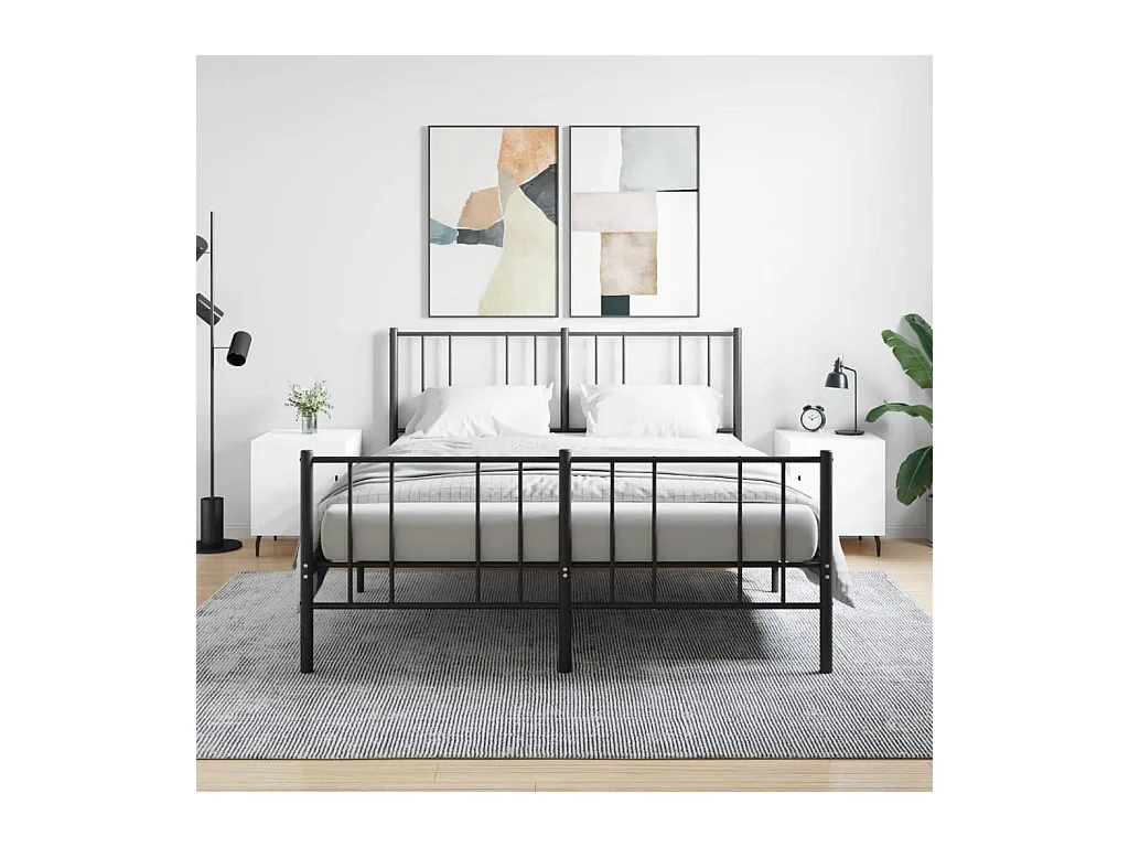 Lot de 2 Tables de chevet avec rangement blanc brillant 40x40x50 cm